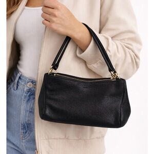 Kate Spade Black Leather Handbag with slight shimmer.